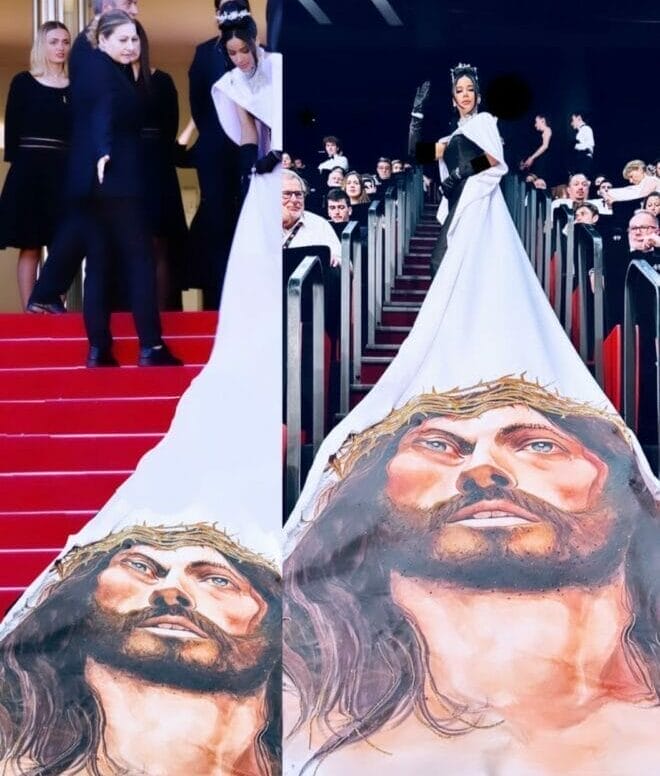 Massiel Taveras desfiló en el Festival de Cannes con diseño “El Cristo” de Gianina Azar